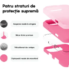 Husa iPhone 16 Pro Max Casey Studios Premium Soft Silicone, de Protectie, Slim, pentru Incarcare Wireless, Margini Ridicate pentru Protectia Ecranului si a Camerelor Fuchsia