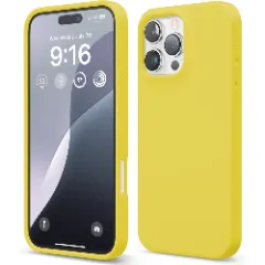 Husa iPhone 16 Pro Max Casey Studios Premium Soft Silicone, de Protectie, Slim, pentru Incarcare Wireless, Margini Ridicate pentru Protectia Ecranului si a Camerelor Galben 