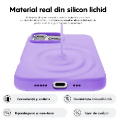 Husa iPhone 16 Pro Max Casey Studios Premium Soft Silicone, de Protectie, Slim, pentru Incarcare Wireless, Margini Ridicate pentru Protectia Ecranului si a Camerelor Light Lilac