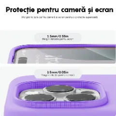 Husa iPhone 16 Pro Max Casey Studios Premium Soft Silicone, de Protectie, Slim, pentru Incarcare Wireless, Margini Ridicate pentru Protectia Ecranului si a Camerelor Light Lilac