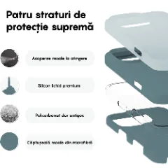 Husa iPhone 16 Pro Max Casey Studios Premium Soft Silicone, de Protectie, Slim, pentru Incarcare Wireless, Margini Ridicate pentru Protectia Ecranului si a Camerelor Midnight Blue