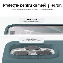 Husa iPhone 16 Pro Max Casey Studios Premium Soft Silicone, de Protectie, Slim, pentru Incarcare Wireless, Margini Ridicate pentru Protectia Ecranului si a Camerelor Midnight Blue