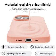 Husa iPhone 16 Pro Max Casey Studios Premium Soft Silicone, de Protectie, Slim, pentru Incarcare Wireless, Margini Ridicate pentru Protectia Ecranului si a Camerelor Pink Sand
