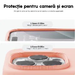 Husa iPhone 16 Pro Max Casey Studios Premium Soft Silicone, de Protectie, Slim, pentru Incarcare Wireless, Margini Ridicate pentru Protectia Ecranului si a Camerelor Pink Sand