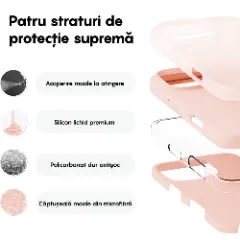 Husa iPhone 16 Pro Max Casey Studios Premium Soft Silicone, de Protectie, Slim, pentru Incarcare Wireless, Margini Ridicate pentru Protectia Ecranului si a Camerelor Pink Sand