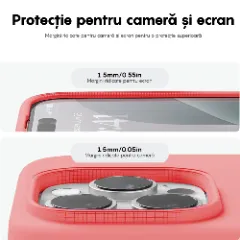 Husa iPhone 16 Pro Max Casey Studios Premium Soft Silicone, de Protectie, Slim, pentru Incarcare Wireless, Margini Ridicate pentru Protectia Ecranului si a Camerelor Roz