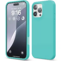 Husa iPhone 16 Pro Max Casey Studios Premium Soft Silicone, de Protectie, Slim, pentru Incarcare Wireless, Margini Ridicate pentru Protectia Ecranului si a Camerelor Turcoaz 
