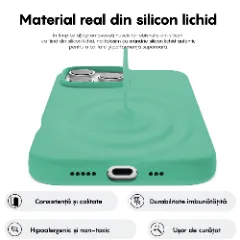 Husa iPhone 16 Pro Max Casey Studios Premium Soft Silicone, de Protectie, Slim, pentru Incarcare Wireless, Margini Ridicate pentru Protectia Ecranului si a Camerelor Webster Green