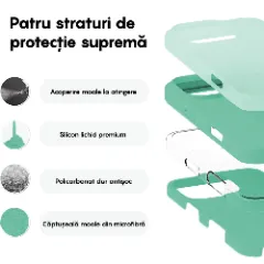 Husa iPhone 16 Pro Max Casey Studios Premium Soft Silicone, de Protectie, Slim, pentru Incarcare Wireless, Margini Ridicate pentru Protectia Ecranului si a Camerelor Webster Green