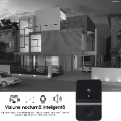 Sonerie Wireless Video Inteligenta LAGATO VisionGuard Pro, compatibil Tuya, videointerfon smart, IP44 Waterpoof, monitorizare la distanta, WiFi, inregistrare si capturare imagini, comunicare bidirectionala, exterior, 1 emitator+1 receptor USB, Negru