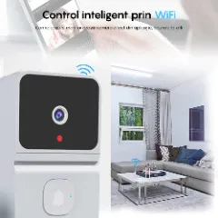 Sonerie Wireless Video Inteligenta LAGATO VisionGuard Pro, compatibil Tuya, videointerfon smart, IP44 Waterpoof, monitorizare la distanta, WiFi, inregistrare si capturare imagini, comunicare bidirectionala, exterior, 1 emitator+1 receptor USB, Negru