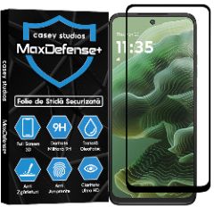 Folie Sticla CASEY STUDIOS pentru Motorola Moto G35, Full Glue, Sticla Securizata, Duritate Militara, Ultra HD, Protectie Profesionala Ecran 3D, Anti Zgarieturi, Anti Socuri