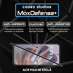 Folie Sticla CASEY STUDIOS pentru Motorola Moto S50, Full Glue, Sticla Securizata, Duritate Militara, Ultra HD, Protectie Profesionala Ecran 3D, Anti Zgarieturi, Anti Socuri Negru