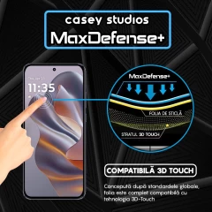 Folie Sticla CASEY STUDIOS pentru Motorola Moto S50, Full Glue, Sticla Securizata, Duritate Militara, Ultra HD, Protectie Profesionala Ecran 3D, Anti Zgarieturi, Anti Socuri Negru