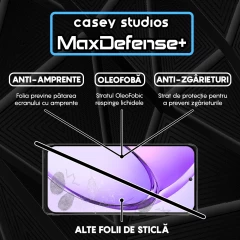 Folie Sticla CASEY STUDIOS pentru Oppo A80, Full Glue, Sticla Securizata, Duritate Militara, Ultra HD, Protectie Profesionala Ecran 3D, Anti Zgarieturi, Anti Socuri Negru