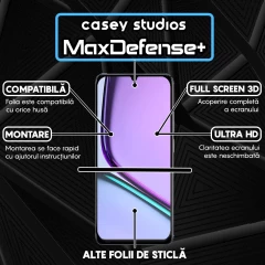 Folie Sticla CASEY STUDIOS pentru Realme Note 60, Full Glue, Sticla Securizata, Duritate Militara, Ultra HD, Protectie Profesionala Ecran 3D, Anti Zgarieturi, Anti Socuri Negru