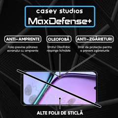 Folie Sticla CASEY STUDIOS pentru Realme Note 60, Full Glue, Sticla Securizata, Duritate Militara, Ultra HD, Protectie Profesionala Ecran 3D, Anti Zgarieturi, Anti Socuri Negru