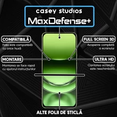 Folie Sticla CASEY STUDIOS pentru Realme Narzo 70 Turbo, Full Glue, Sticla Securizata, Duritate Militara, Ultra HD, Protectie Profesionala Ecran 3D, Anti Zgarieturi, Anti Socuri Negru