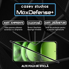 Folie Sticla CASEY STUDIOS pentru Realme Narzo 70 Turbo, Full Glue, Sticla Securizata, Duritate Militara, Ultra HD, Protectie Profesionala Ecran 3D, Anti Zgarieturi, Anti Socuri Negru