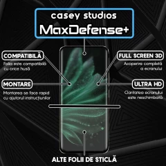 Folie Sticla CASEY STUDIOS pentru Realme P2 Pro, Full Glue, Sticla Securizata, Duritate Militara, Ultra HD, Protectie Profesionala Ecran 3D, Anti Zgarieturi, Anti Socuri Negru