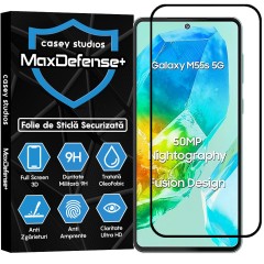 Folie Sticla CASEY STUDIOS pentru Samsung Galaxy M55s, Full Glue, Sticla Securizata, Duritate Militara, Ultra HD, Protectie Profesionala Ecran 3D, Anti Zgarieturi, Anti Socuri