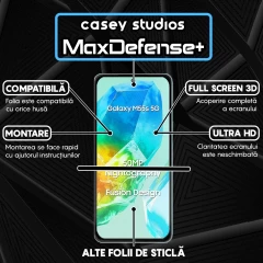 Folie Sticla CASEY STUDIOS pentru Samsung Galaxy M55s, Full Glue, Sticla Securizata, Duritate Militara, Ultra HD, Protectie Profesionala Ecran 3D, Anti Zgarieturi, Anti Socuri Negru