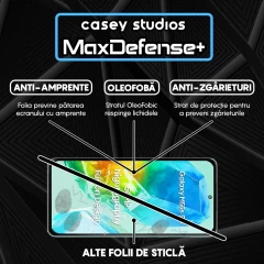 Folie Sticla CASEY STUDIOS pentru Samsung Galaxy M55s, Full Glue, Sticla Securizata, Duritate Militara, Ultra HD, Protectie Profesionala Ecran 3D, Anti Zgarieturi, Anti Socuri Negru