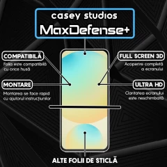 Folie Sticla CASEY STUDIOS pentru Samsung Galaxy S24 FE, Full Glue, Sticla Securizata, Duritate Militara, Ultra HD, Protectie Profesionala Ecran 3D, Anti Zgarieturi, Anti Socuri Negru