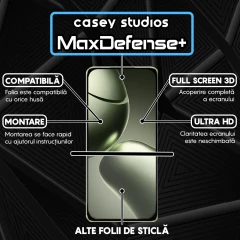 Folie Sticla CASEY STUDIOS pentru Xiaomi 14T, Full Glue, Sticla Securizata, Duritate Militara, Ultra HD, Protectie Profesionala Ecran 3D, Anti Zgarieturi, Anti Socuri Negru