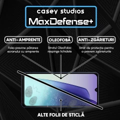 Folie Sticla CASEY STUDIOS pentru Xiaomi Redmi 14C, Full Glue, Sticla Securizata, Duritate Militara, Ultra HD, Protectie Profesionala Ecran 3D, Anti Zgarieturi, Anti Socuri Negru