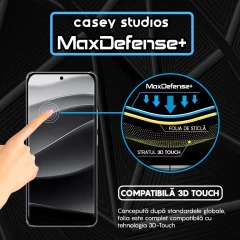 Folie Sticla CASEY STUDIOS pentru Xiaomi Redmi Note 14 Pro+, Full Glue, Sticla Securizata, Duritate Militara, Ultra HD, Protectie Profesionala Ecran 3D, Anti Zgarieturi, Anti Socuri Negru