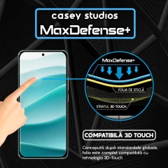 Folie Sticla CASEY STUDIOS pentru Xiaomi Redmi Note 14 Pro, Full Glue, Sticla Securizata, Duritate Militara, Ultra HD, Protectie Profesionala Ecran 3D, Anti Zgarieturi, Anti Socuri Negru