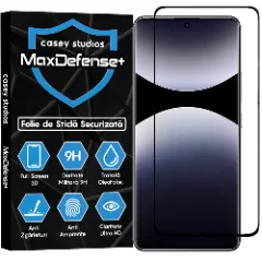 Folie Sticla CASEY STUDIOS pentru Xiaomi Redmi Note 14 Pro, Full Glue, Sticla Securizata, Duritate Militara, Ultra HD, Protectie Profesionala Ecran 3D, Anti Zgarieturi, Anti Socuri Negru
