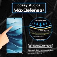 Folie Sticla CASEY STUDIOS pentru Xiaomi Redmi Note 14, Full Glue, Sticla Securizata, Duritate Militara, Ultra HD, Protectie Profesionala Ecran 3D, Anti Zgarieturi, Anti Socuri Negru