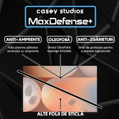 Folie Sticla CASEY STUDIOS pentru Samsung Galaxy Tab S10 Ultra, Full Glue, Sticla Securizata, Duritate Militara, Ultra HD, Protectie Profesionala Ecran 3D, Anti Zgarieturi, Anti Socuri Transparent