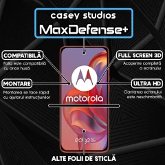 Folie Sticla CASEY STUDIOS pentru Motorola Edge 50 Neo, Full Glue, Sticla Securizata, Duritate Militara, Ultra HD, Protectie Profesionala Ecran 3D, Anti Zgarieturi, Anti Socuri Negru