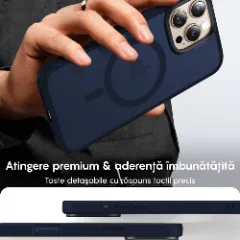 Husa MagSafe pentru iPhone 16 PRO, CASEY STUDIOS, de Protectie, Slim, pentru Incarcare Wireless, Margini Ridicate pentru Protectia Ecranului si a Camerelor Albastru