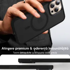 Husa MagSafe pentru iPhone 16 PRO, CASEY STUDIOS, de Protectie, Slim, pentru Incarcare Wireless, Margini Ridicate pentru Protectia Ecranului si a Camerelor Negru