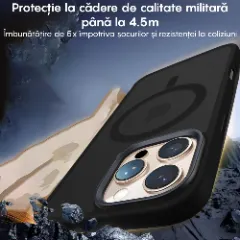 Husa MagSafe pentru iPhone 16 PRO, CASEY STUDIOS, de Protectie, Slim, pentru Incarcare Wireless, Margini Ridicate pentru Protectia Ecranului si a Camerelor Negru