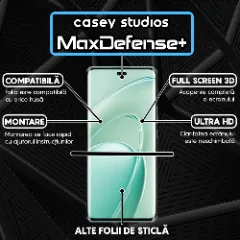 Folie Sticla CASEY STUDIOS pentru Huawei Enjoy 70X, Full Glue, Sticla Securizata, Duritate Militara, Ultra HD, Protectie Profesionala Ecran 3D, Anti Zgarieturi, Anti Socuri Transparent