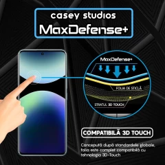 Folie Sticla CASEY STUDIOS pentru Xiaomi Redmi Note 14 Pro+ 5G, Full Glue, Sticla Securizata, Duritate Militara, Ultra HD, Protectie Profesionala Ecran 3D, Anti Zgarieturi, Anti Socuri Transparent