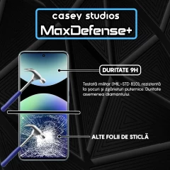Folie Sticla CASEY STUDIOS pentru Xiaomi Redmi Note 14 Pro+ 5G, Full Glue, Sticla Securizata, Duritate Militara, Ultra HD, Protectie Profesionala Ecran 3D, Anti Zgarieturi, Anti Socuri Transparent