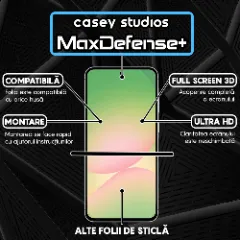 Folie Sticla CASEY STUDIOS pentru Samsung Galaxy A56, Full Glue, Sticla Securizata, Duritate Militara, Ultra HD, Protectie Profesionala Ecran 3D, Anti Zgarieturi, Anti Socuri, Margini negre Negru