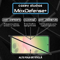 Folie Sticla CASEY STUDIOS pentru Samsung Galaxy A56, Full Glue, Sticla Securizata, Duritate Militara, Ultra HD, Protectie Profesionala Ecran 3D, Anti Zgarieturi, Anti Socuri, Margini negre Negru