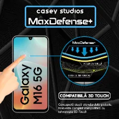 Folie Sticla CASEY STUDIOS pentru Samsung Galaxy M16, Full Glue, Sticla Securizata, Duritate Militara, Ultra HD, Protectie Profesionala Ecran 3D, Anti Zgarieturi, Anti Socuri, Margini negre Negru