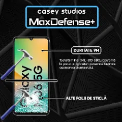 Folie Sticla CASEY STUDIOS pentru Samsung Galaxy M06, Full Glue, Sticla Securizata, Duritate Militara, Ultra HD, Protectie Profesionala Ecran 3D, Anti Zgarieturi, Anti Socuri, Margini negre Negru