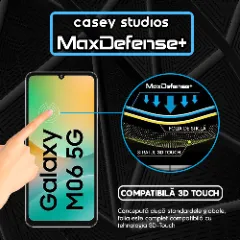 Folie Sticla CASEY STUDIOS pentru Samsung Galaxy M06, Full Glue, Sticla Securizata, Duritate Militara, Ultra HD, Protectie Profesionala Ecran 3D, Anti Zgarieturi, Anti Socuri, Margini negre Negru