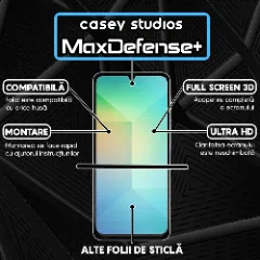 Folie Sticla CASEY STUDIOS pentru Samsung Galaxy A06 5G, Full Glue, Sticla Securizata, Duritate Militara, Ultra HD, Protectie Profesionala Ecran 3D, Anti Zgarieturi, Anti Socuri, Margini negre Negru