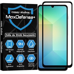 Folie Sticla CASEY STUDIOS pentru Samsung Galaxy A06 5G, Full Glue, Sticla Securizata, Duritate Militara, Ultra HD, Protectie Profesionala Ecran 3D, Anti Zgarieturi, Anti Socuri, Margini negre