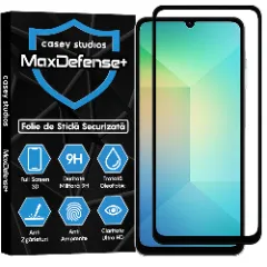 Folie Sticla CASEY STUDIOS pentru Samsung Galaxy A06 5G, Full Glue, Sticla Securizata, Duritate Militara, Ultra HD, Protectie Profesionala Ecran 3D, Anti Zgarieturi, Anti Socuri, Margini negre Negru
